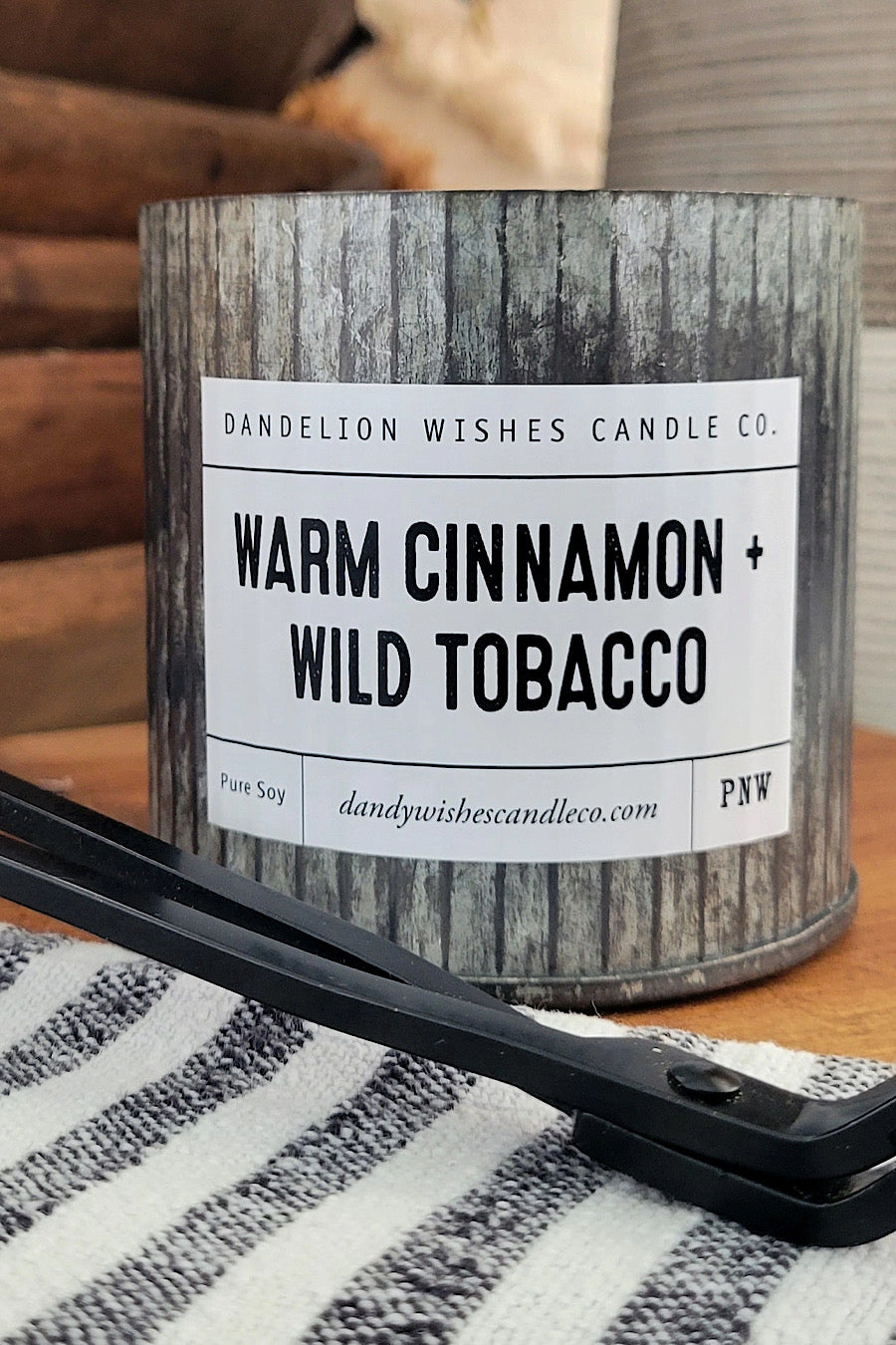 Rustic Galvanized Candle in Coffee House, Sweater Weather or Happy Little Tree