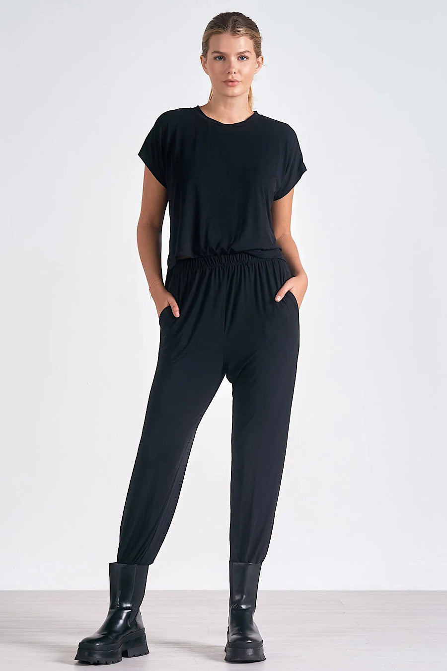 Milano Da Bere Front Tuck Jumpsuit Black