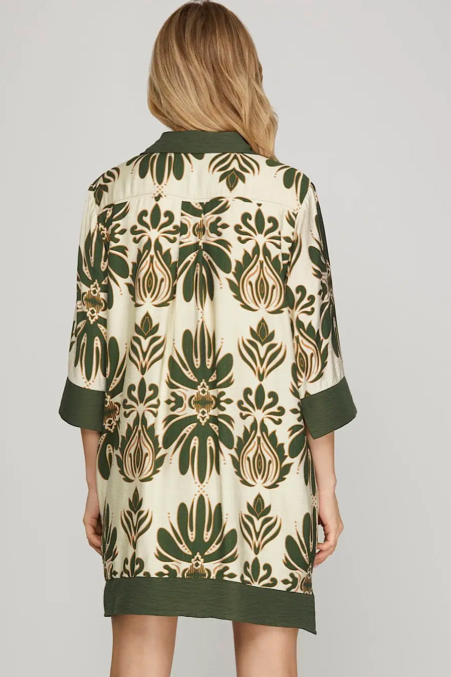 Rustic Glow Half Sleeve Printed Dress