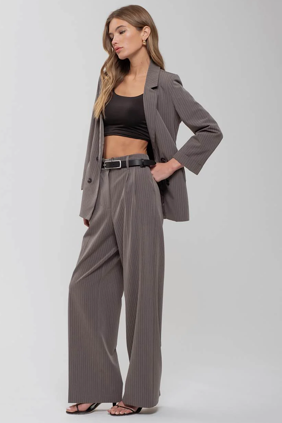 Tess Pinstripe Wide Leg Pant