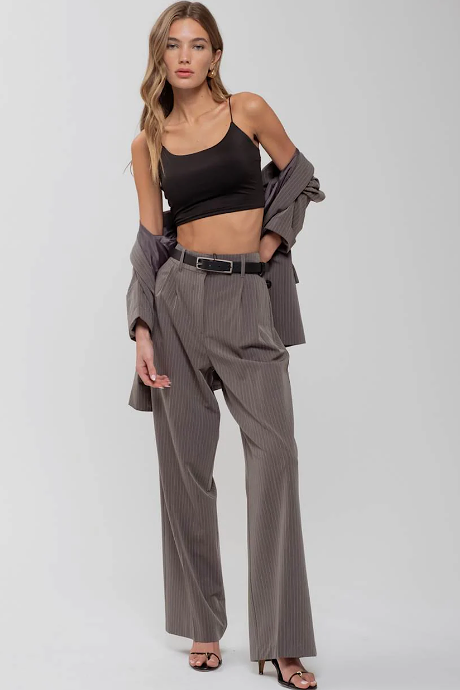 Tess Pinstripe Wide Leg Pant