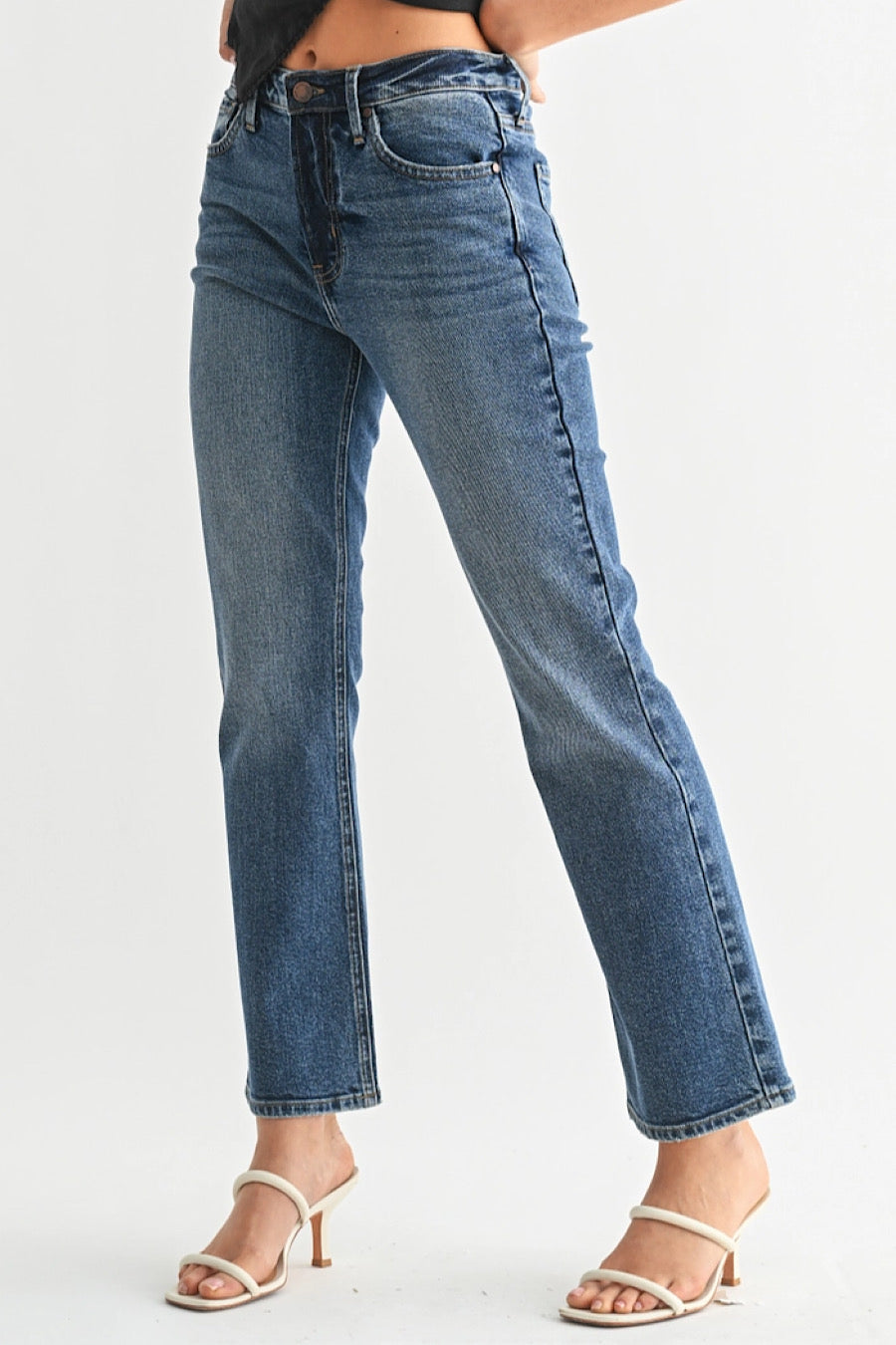 Overcast Sky Slim Bootcut Ankle Jeans