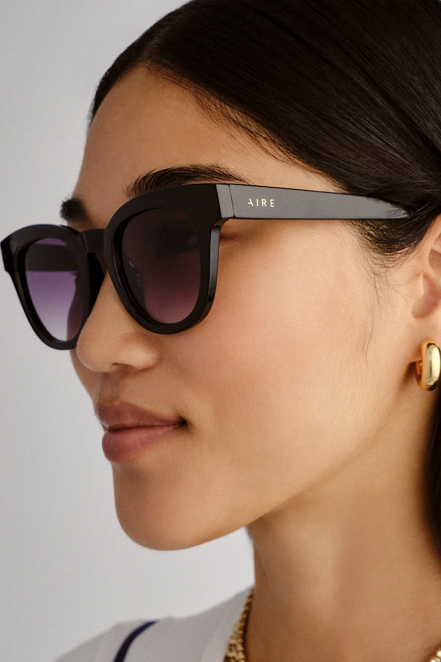 AIRE Dorado Sunglasses in Black & Warm Smoke