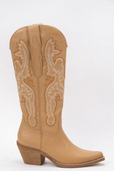 Natalie Western Boots in Taupe
