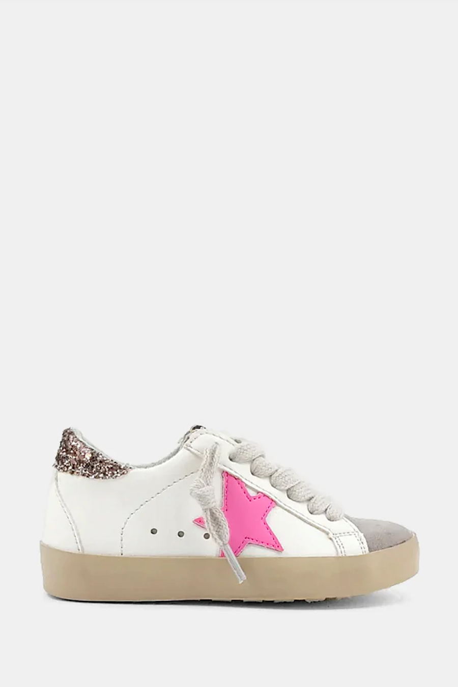 Toddler Paris Sneakers in Grey & Pink
