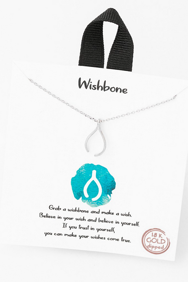 Wishbone Necklace in Gold or Silver