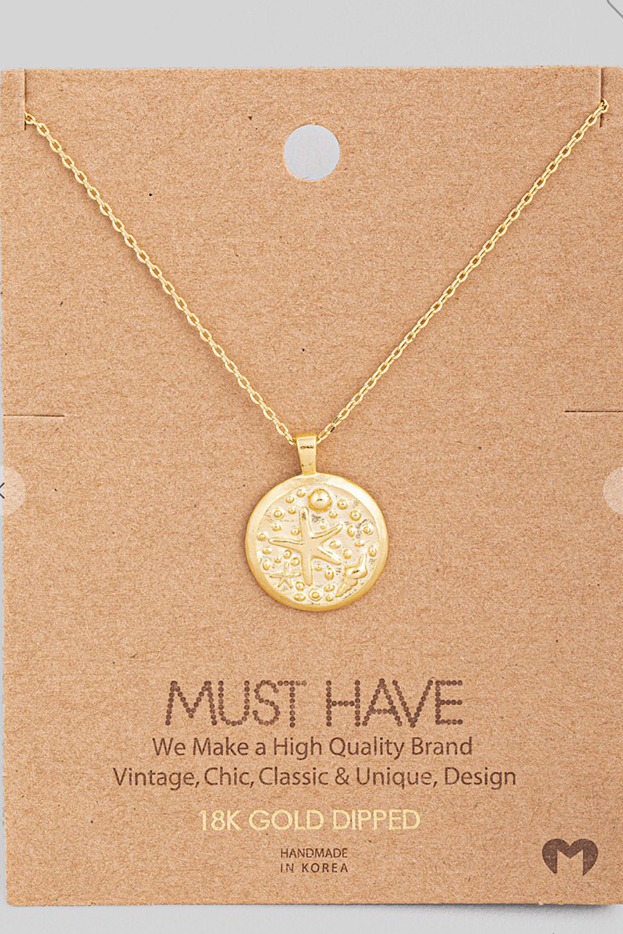 Starfish Coin Pendant Necklace