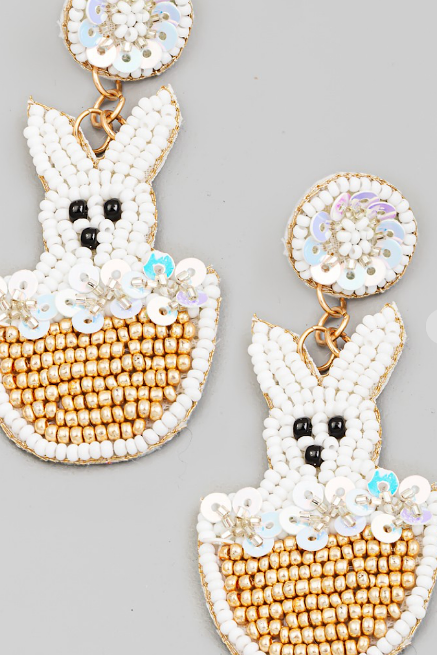 Beaded Easter Bunny Earrings