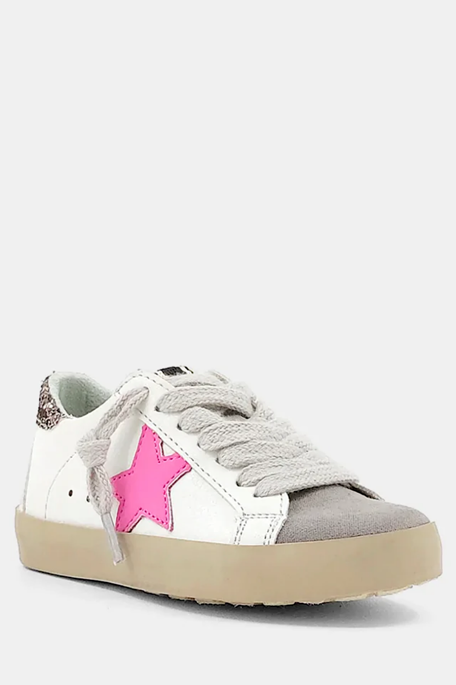 Toddler Paris Sneakers in Grey & Pink