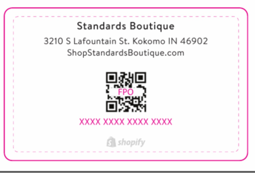 Standards Gift Cards! Starting from $10