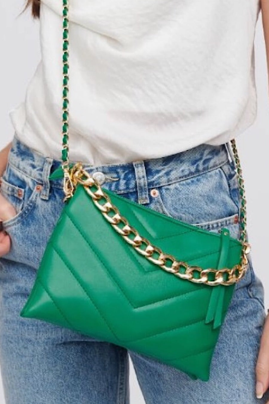 Andie Crossbody Bag in Kelly Green or Tangerine