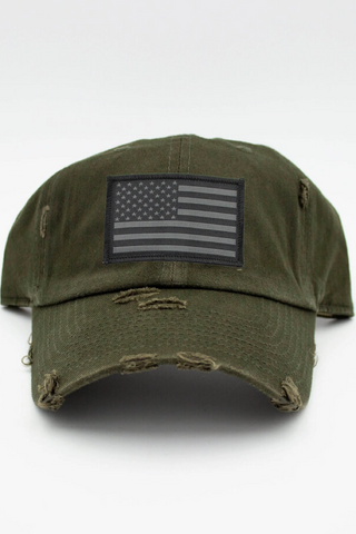 American Flag Patch Hat in Green