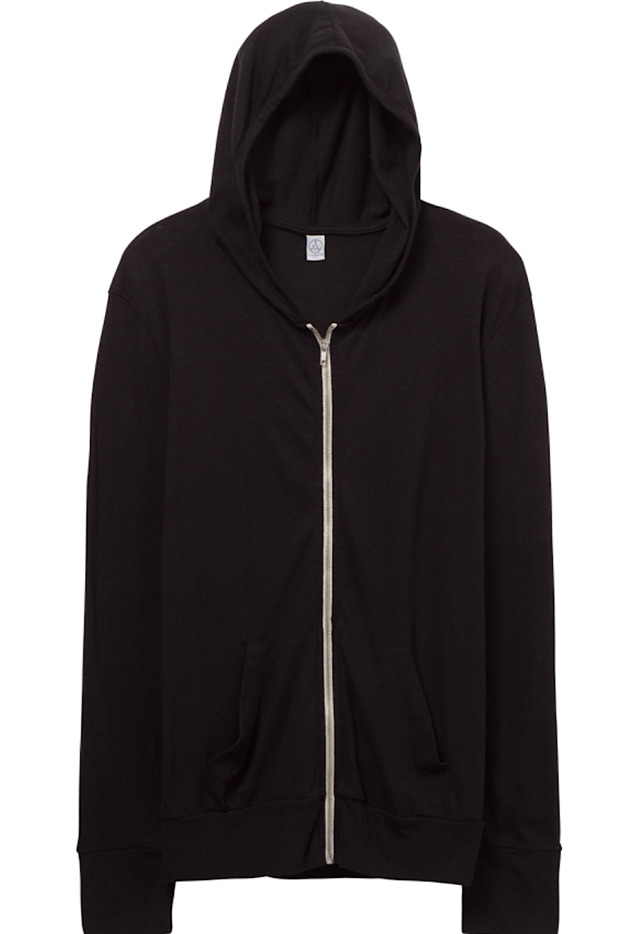 Black Alternative Eco-Jersey Zip Up Hoodie