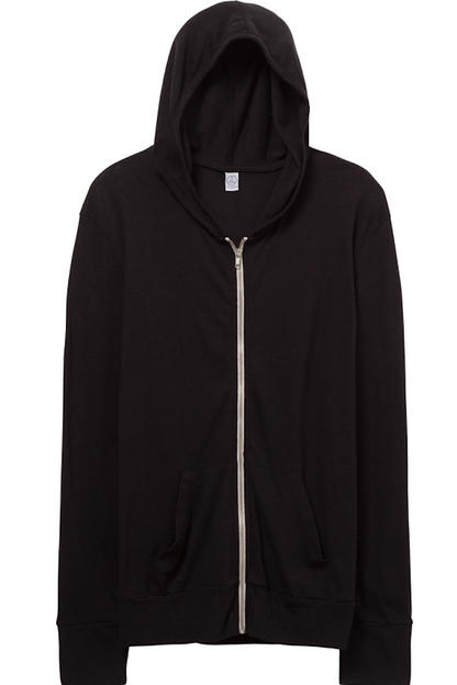 Black Alternative Eco-Jersey Zip Up Hoodie