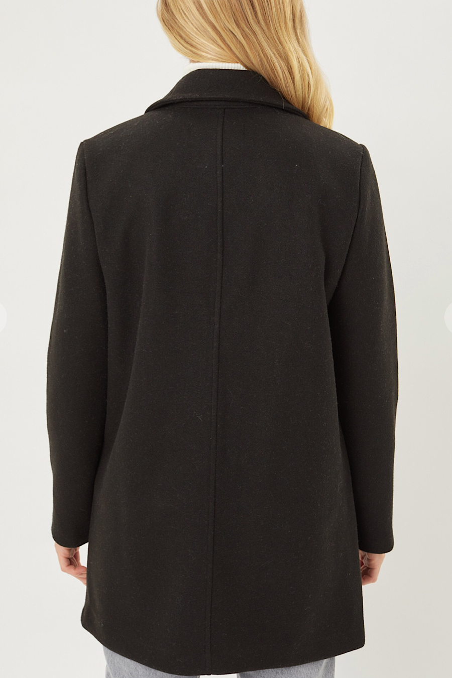 Boulder Single Buttoned Coat in Black