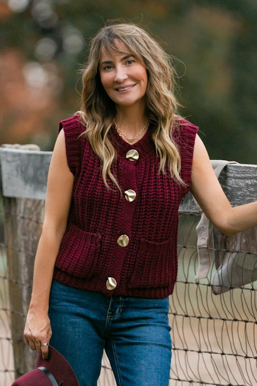 Early Chill Chunky Knit Sleeveless Sweater Vest