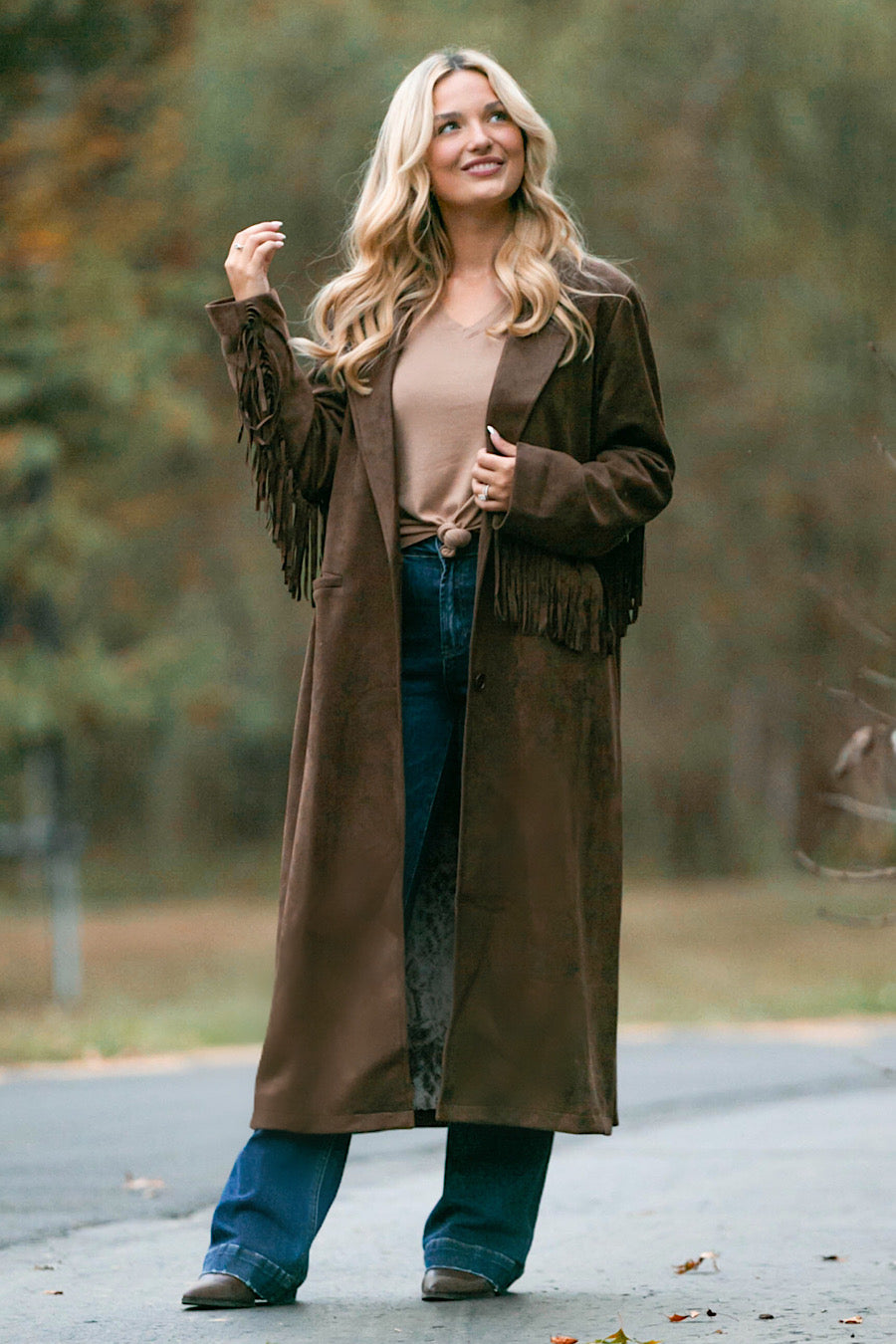Inner Outlaw Fringe Suede Long Jacket