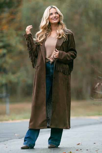 Inner Outlaw Fringe Suede Long Jacket