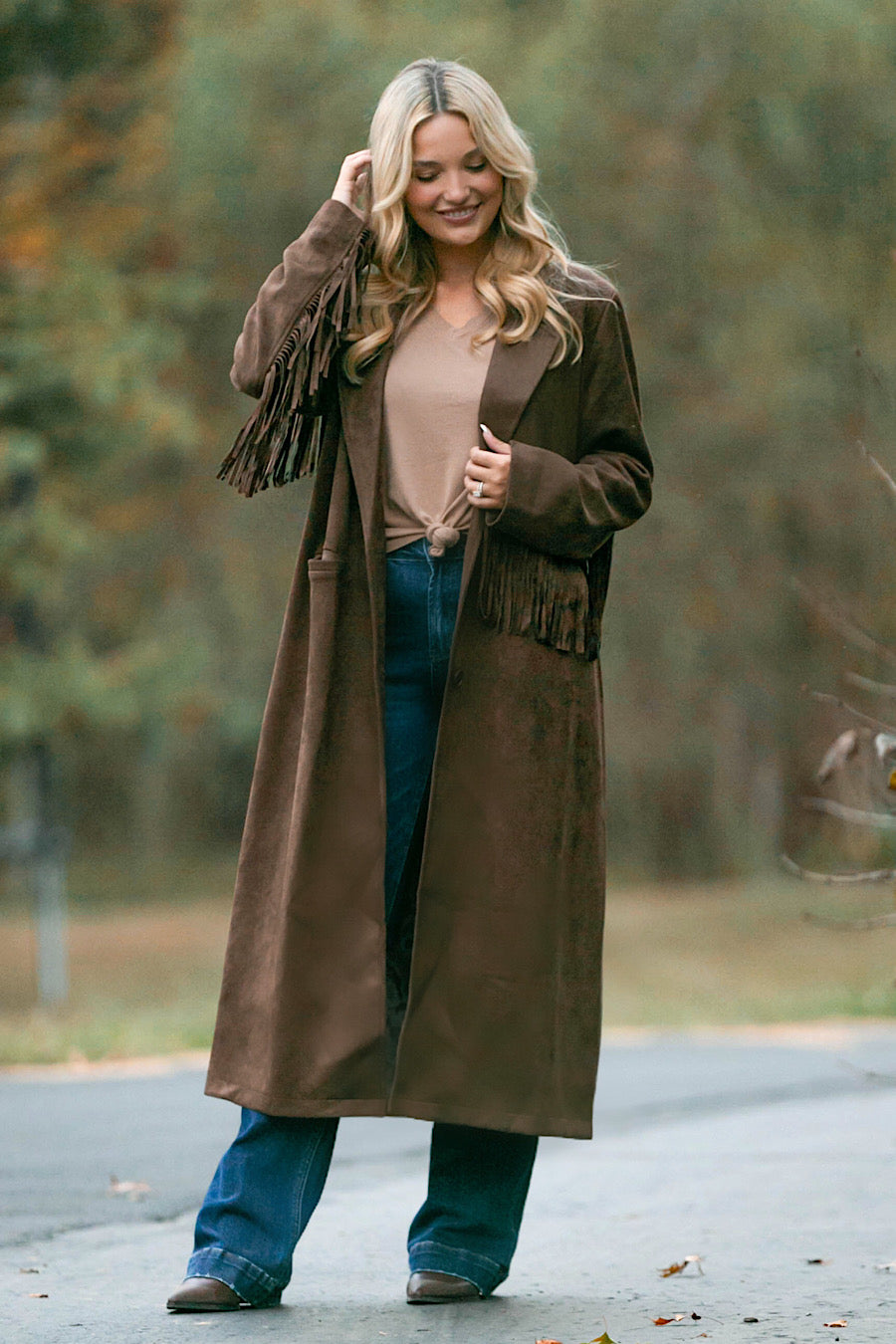 Inner Outlaw Fringe Suede Long Jacket