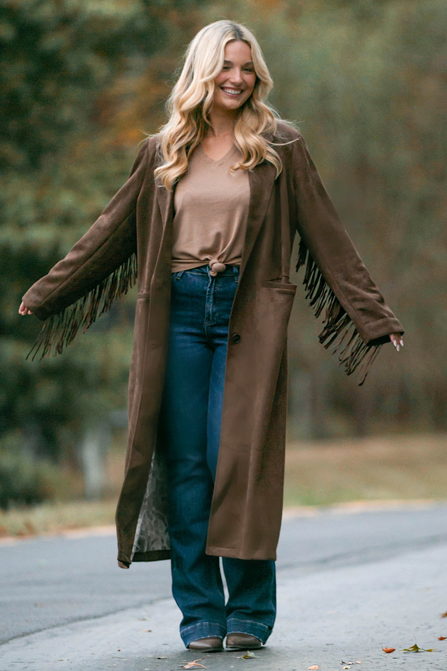 Inner Outlaw Fringe Suede Long Jacket