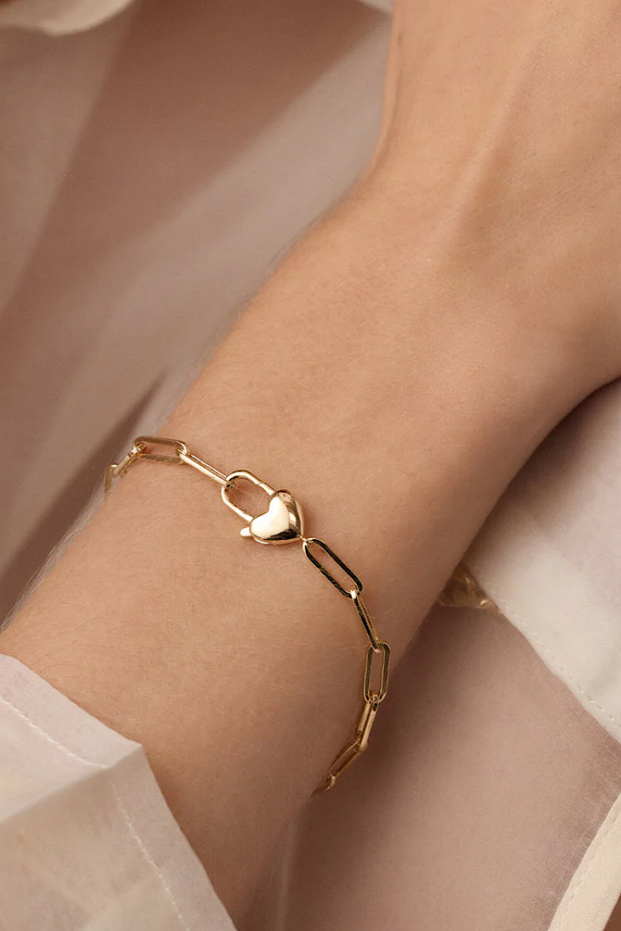 Gorjana Heart Padlock Bracelet 18k Gold