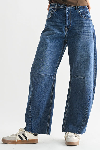 Clear Waters Barrel Jeans in Dark Wash