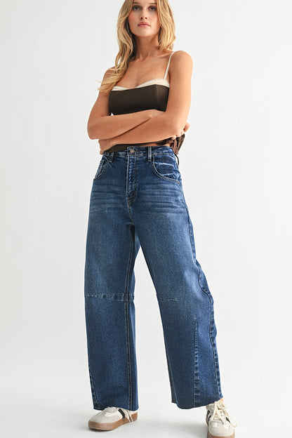 Clear Waters Barrel Jeans in Dark Wash