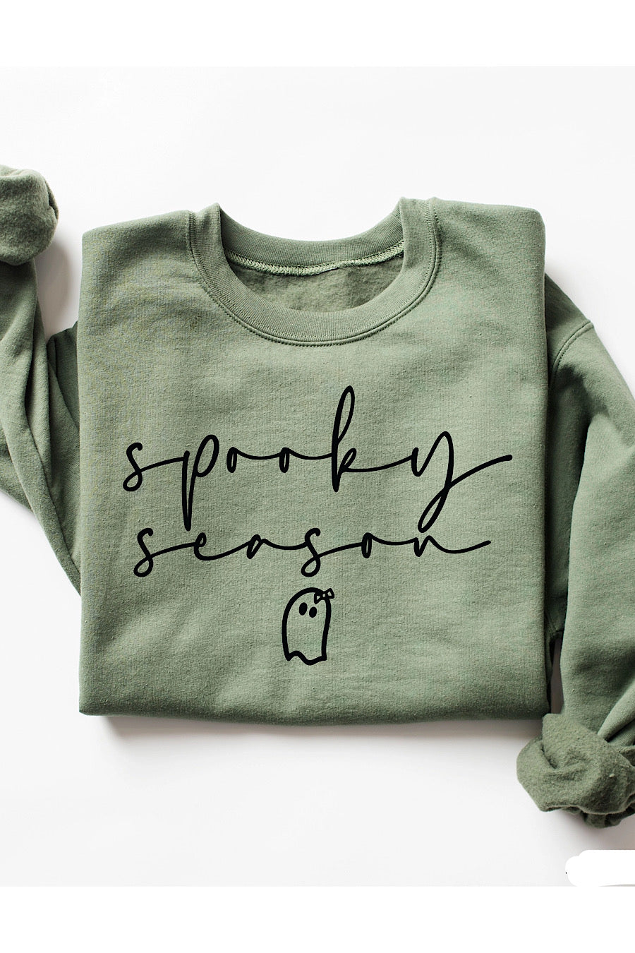 Spooky Season Graphic Sweatshirt in Olive