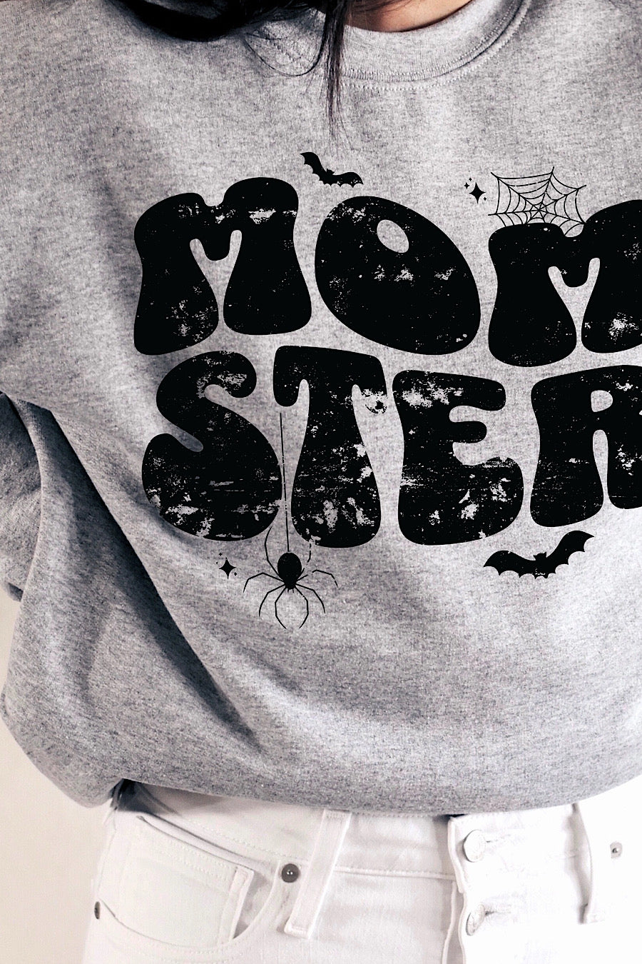 Momster Graphic Sweatshirt in Grey