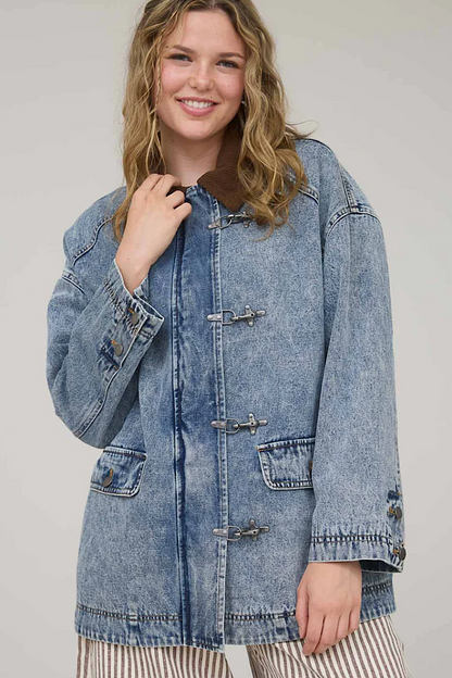 Coyote Latch Hook Denim Barn Jacket