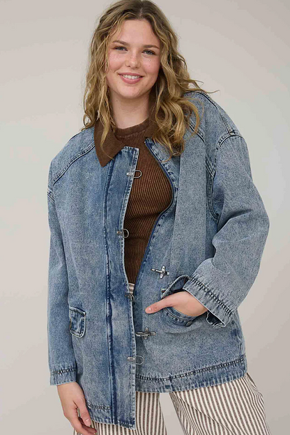 Coyote Latch Hook Denim Barn Jacket