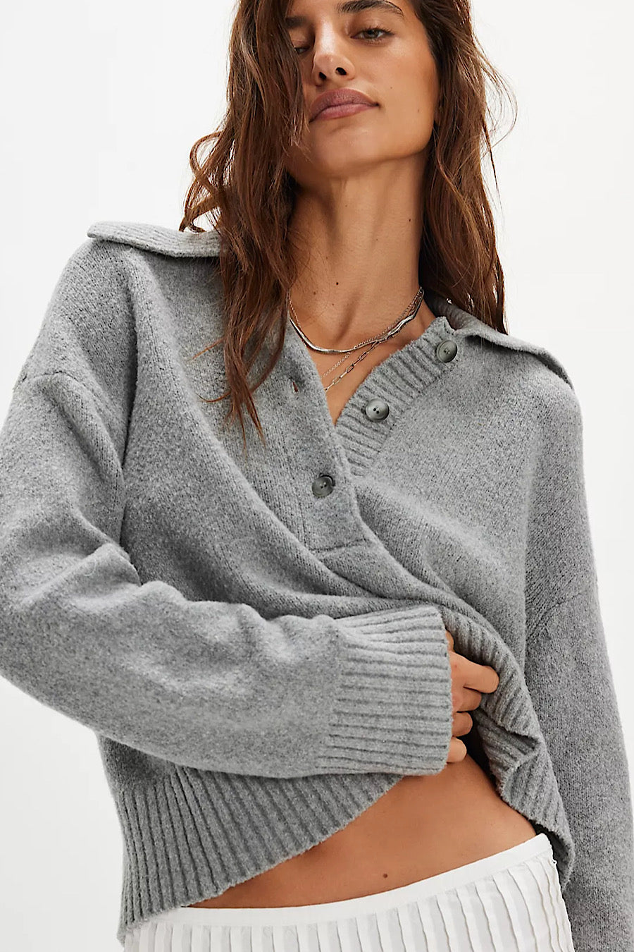 Free People Trading Up Polo Sweater