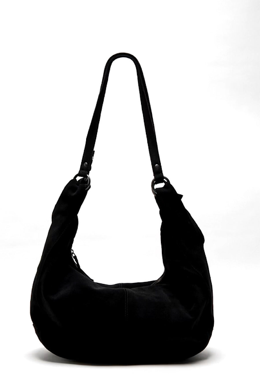 Free People Roma Suede Hobo Bag Black