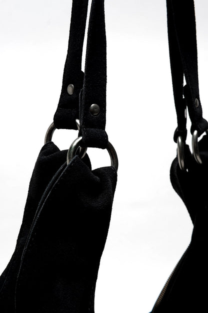 Free People Roma Suede Hobo Bag Black