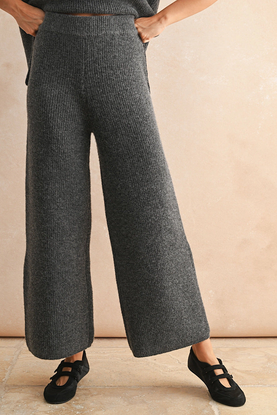 The Diane Knit Sweater Pant Charcoal