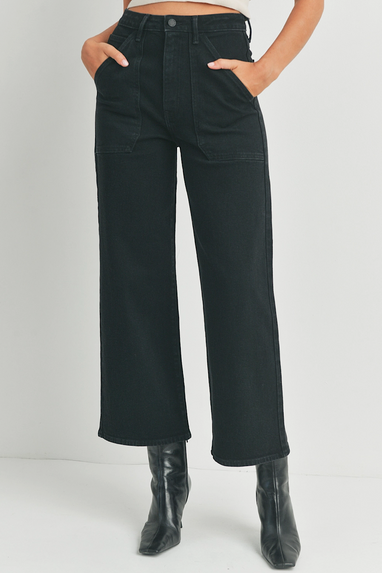 JBD Wide Leg Cargo Jeans Black