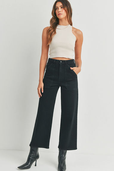 JBD Wide Leg Cargo Jeans Black