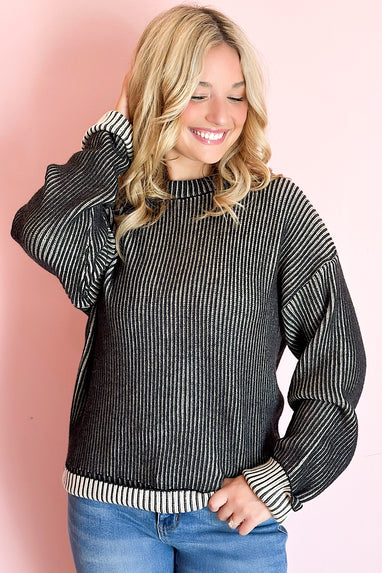 Tech Ombre Pullover Sweater Black