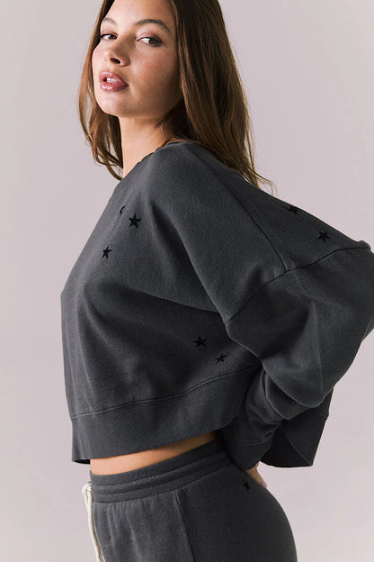 Chaser Brand Allover Mini Stars Pullover Sweatshirt