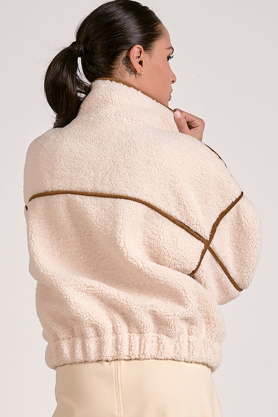 Slate Sherpa Teddy Bomber Coat