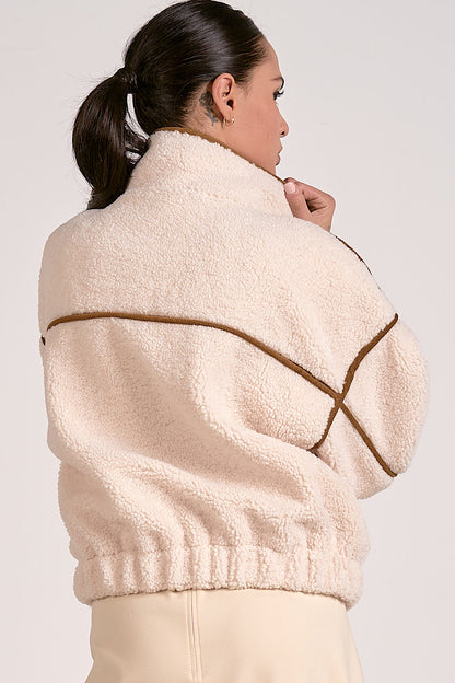 Slate Sherpa Teddy Bomber Coat