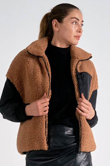 Born this Way Faux Fur Contrast Jacket