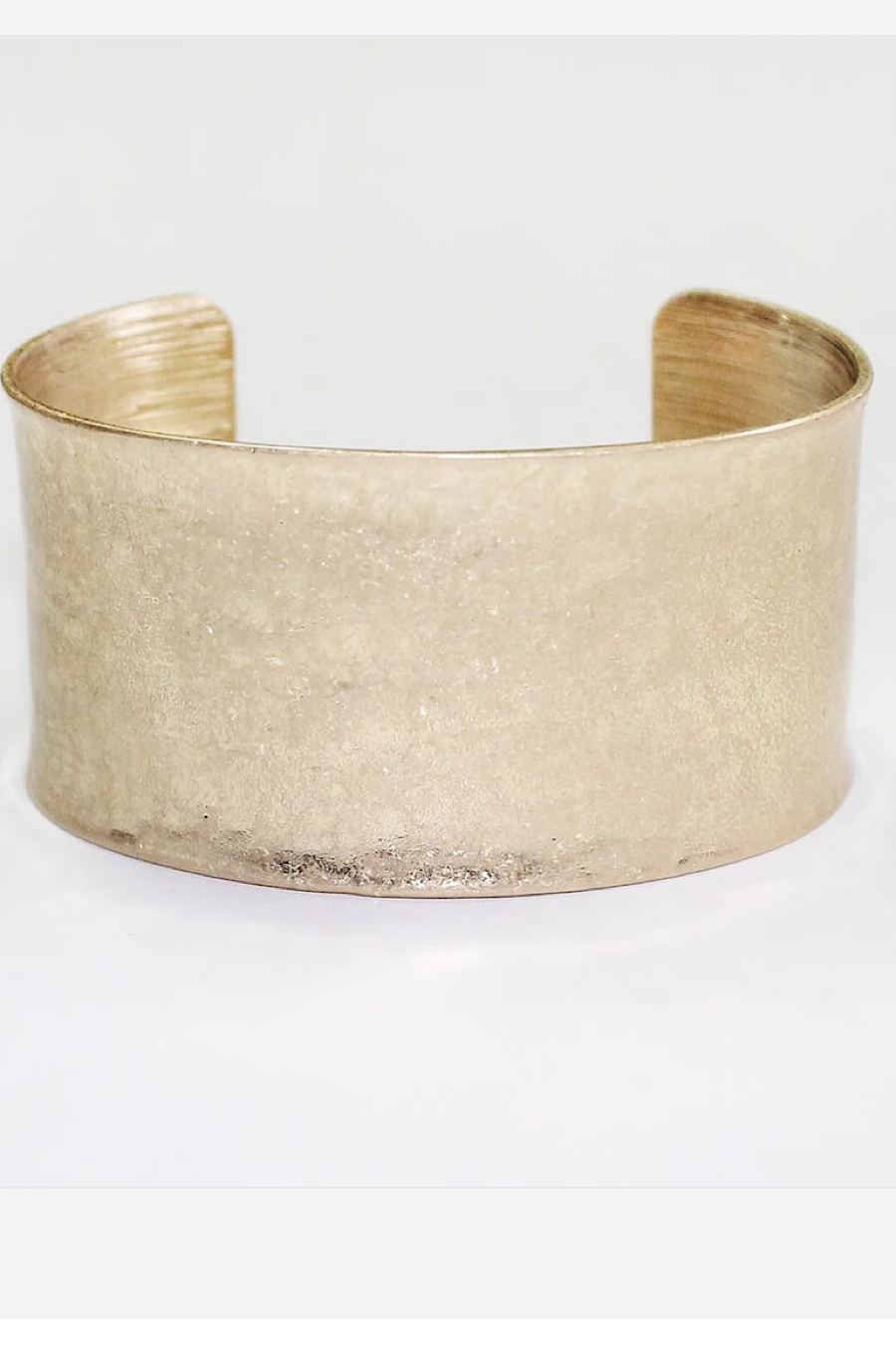 Worn Wide Bracelet Cuff in Gold or Silver