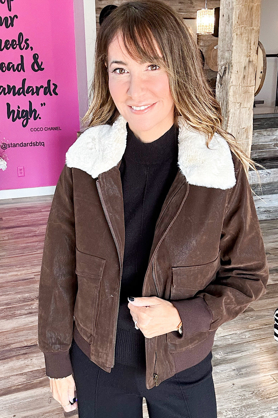 All Fur You Collared Bomber Jacket