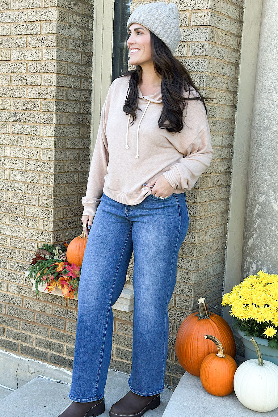 So Good Brushed Knit Hooded Sweater