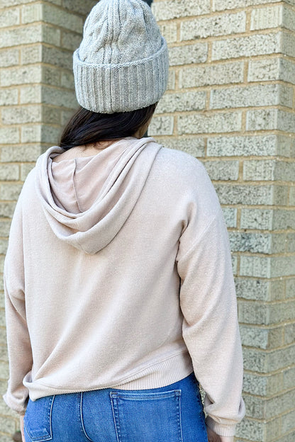 So Good Brushed Knit Hooded Sweater