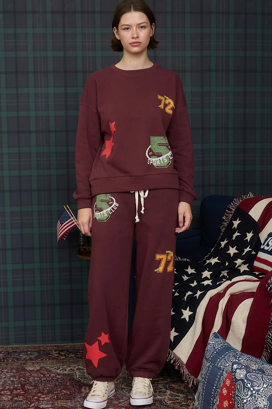 Sports Club Graphic Patch Sweatshirt