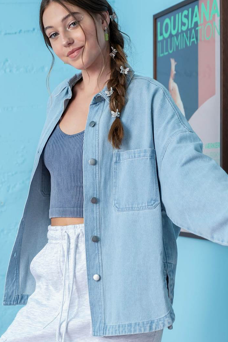 Crisp Air Denim Shacket Shirt