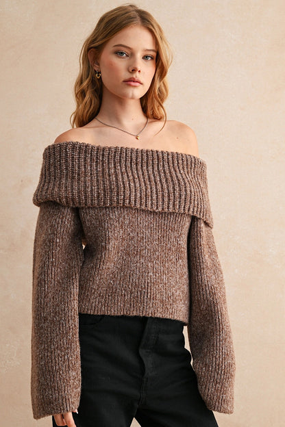 Cabin Fever off Shoulder Knit Sweater