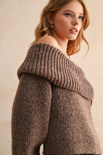 Cabin Fever off Shoulder Knit Sweater